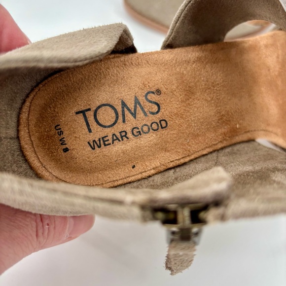 TOMS Milan Closed Toe Genuine Suede Stacked Heel Size 8 - Picture 9 of 13